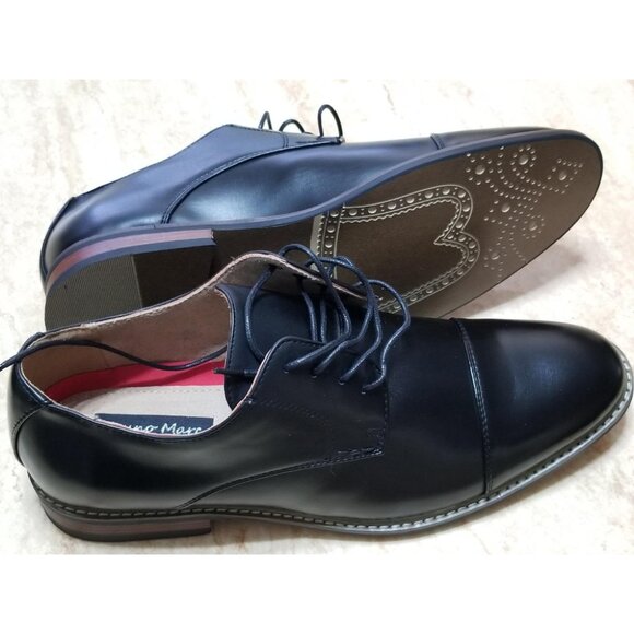 Bruno Marc Italy Men's 6-Black Classic Modern Formal Oxford Lace-Up Dress Shoes - Picture 2 of 9